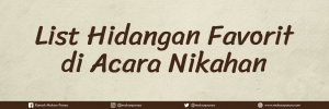LIST HIDANGAN PERNIKAHAN FAVORIT